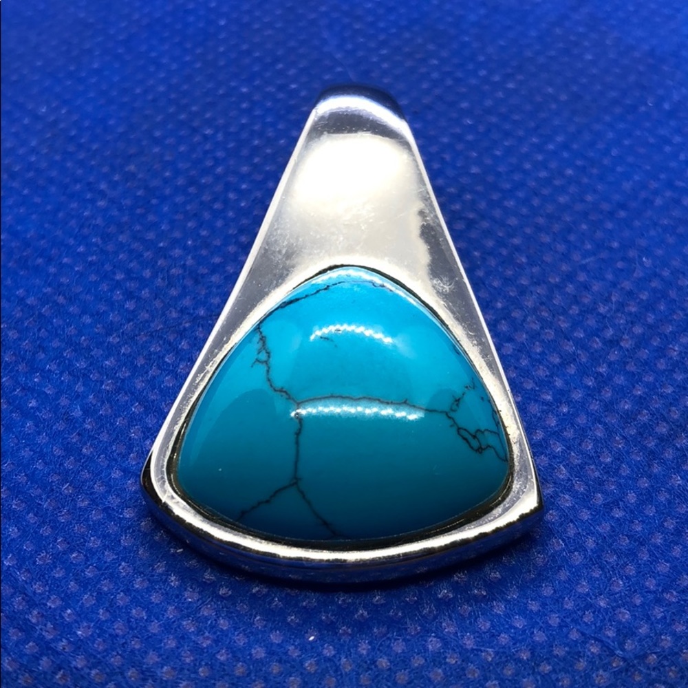 Silver and green pearl looking pendant